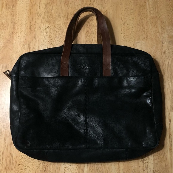 Bugatti Grinta Brief Bag Medium Black Distressed Leather or Laptop Bag - Picture 2 of 12